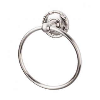 Top Knobs ED5BSNE Edwardian Ribboned Towel Ring Brushed Satin Nickel