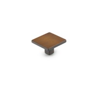 Schaub Armadio 1 3/8 inch Square Knob in Brushed Bronze