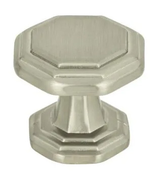 Atlas Homewares Dickinson Octagon Knob 1 1/4 Inch Brushed Nickel