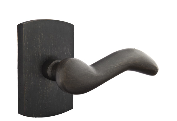 Emtek Sandcast Bronze Cody Lever with Style 4 Rosette