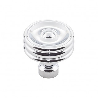 Top Knobs TK881PC Brixton 1 1/4 inch Ridged Knob Polished Chrome