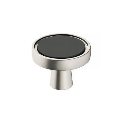 Amerock Mergence 1-3/8 Inch Cabinet Knob Matte Black/Satin Nickel