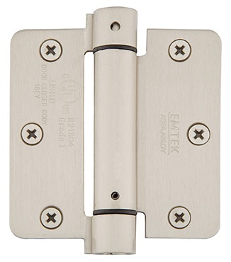 Emtek 3 1/2 Inch Steel Spring Door Hinges with 1/4 Inch Round Corners (pair)