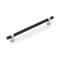 Schaub Fonce 8 inch CC Cabinet Pull in Matte Black with Polished Nickel Stem