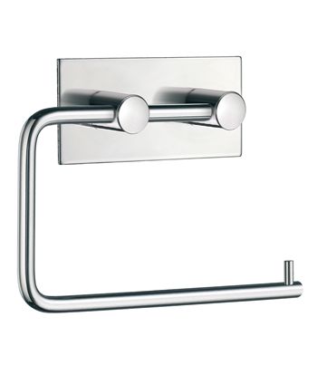 Beslagsboden Design Steel Square Base Toilet Roll Holder - Polished Stainless Steel