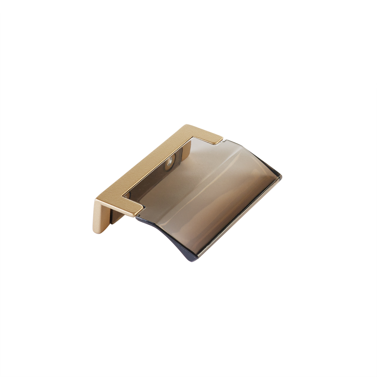 Positano, Edge Pull, Signature Satin Brass, Smoke, 128 mm cc