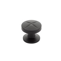 Schaub Northport 1 3/8 inch Diameter Round Knob X Indent in Matte Black