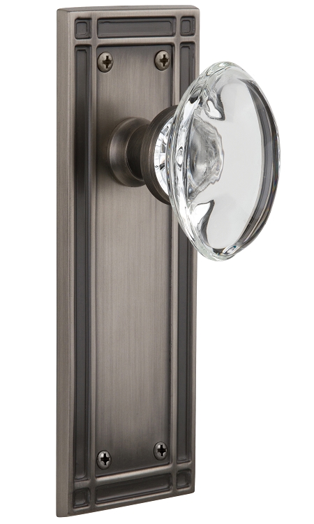 Nostalgic Warehouse Mission Plate with Oval Clear Crystal Knob