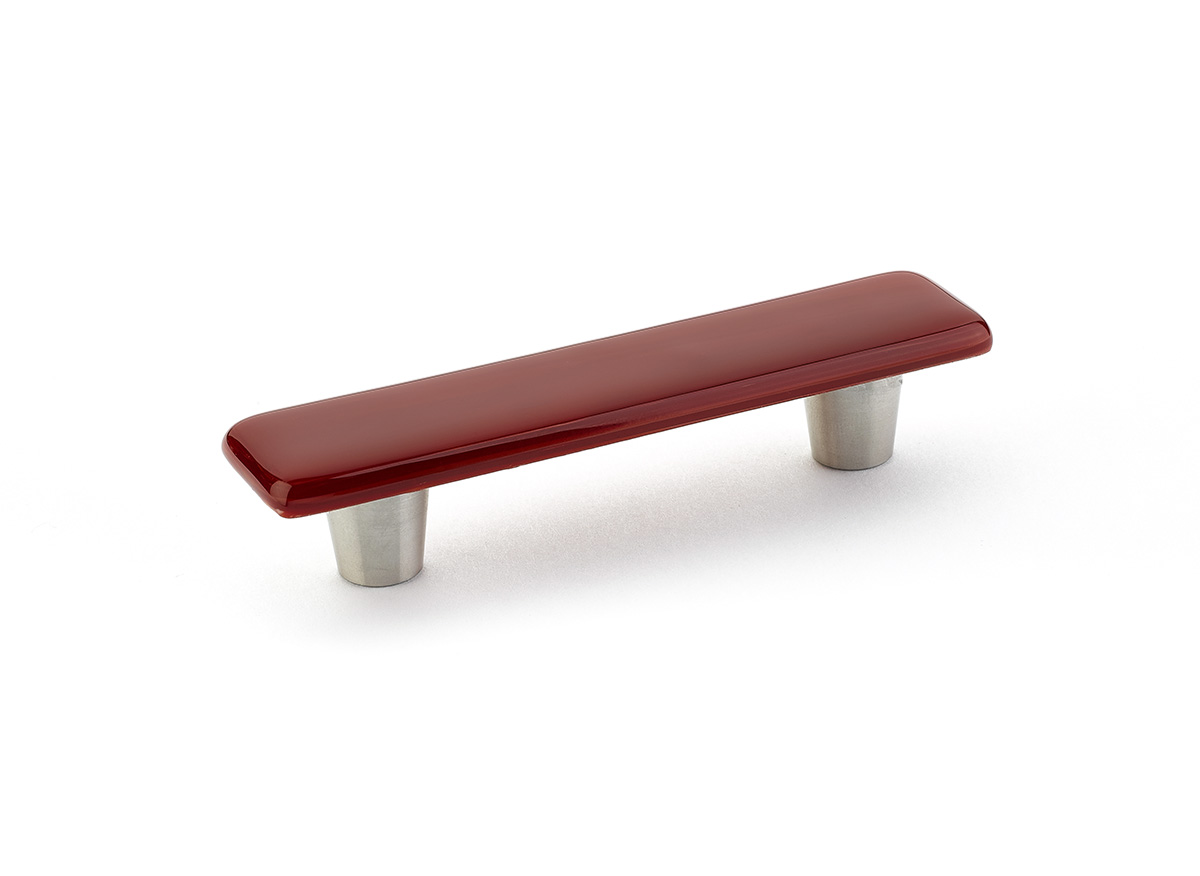 Schaub 30-SCS Stainless Steel 3 Inch CC Cabinet Pull With Scarlet Handle
