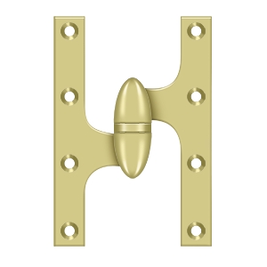 Deltana 6 Inch x 4 Inch Olive Knuckle Left Hand Hinge, Antique Brass