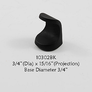 Residential Essentials 10302 Cabinet Knob in Black