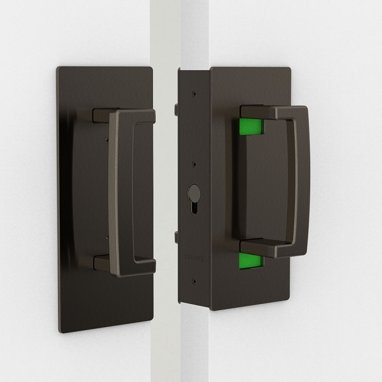Cavilock CL406D ADA Bi-Parting Privacy Magnetic Pocket Door Lock with Offset Handle