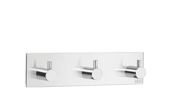 Beslagsboden Design Steel Triple Self-Adhesive Square Hook - Polished Stainless Steel