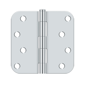 Deltana 4 Inch x 4 Inch x 5/8 Inch Radius Hinge, Polished Chrome