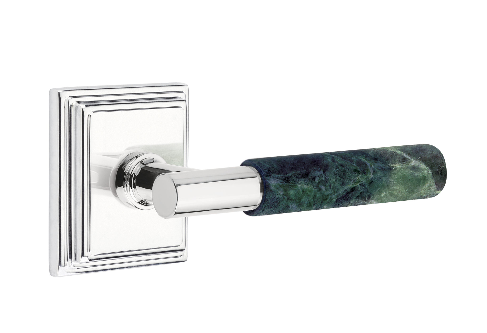 Emtek Green Marble T-Bar Style Door Lever with Wilshire Rosette