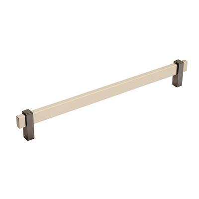 Amerock Mulino 10-1/16 Inch cc Cabinet Pull Silver Champagne/Black Nickel