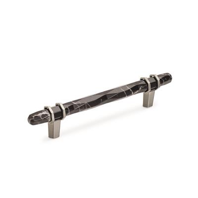Amerock Carrione 8 Inch cc Cabinet Pull Marble Black/Satin Nickel