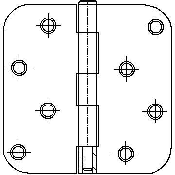Advantage 4 Inch x 5/8 Radius Corners Benchmark Hinges (EACH)