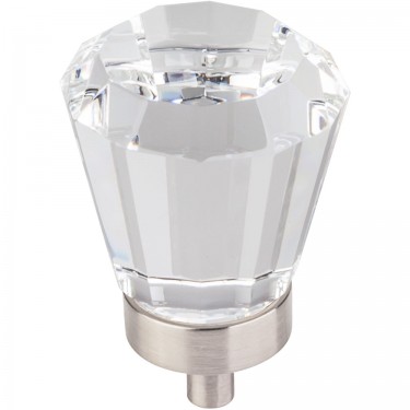 Hardware Resources Harlow 1-1/4 Inch Glass Tapered Cabinet Knob - Satin Nickel