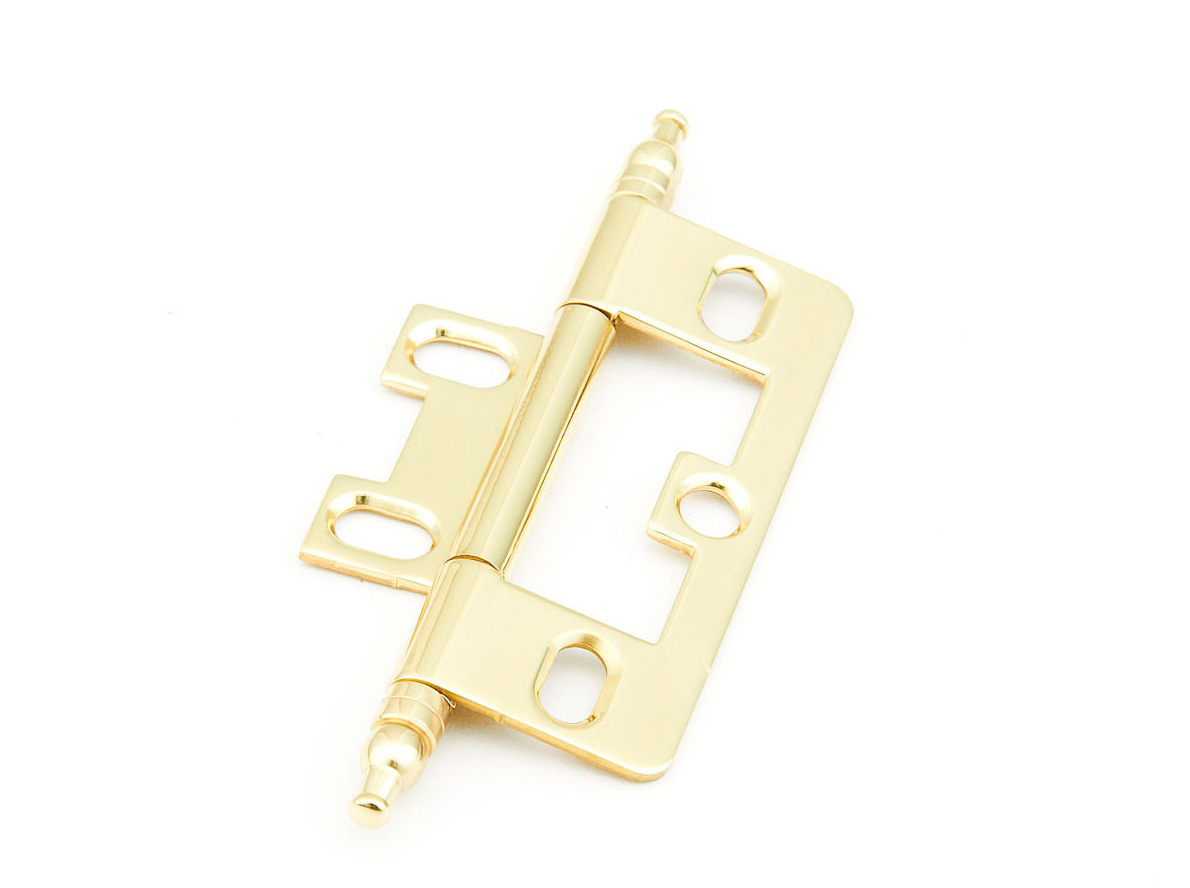Schaub Minaret Tip Non-Mortise Polished Brass Hinge