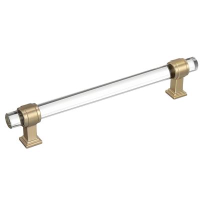 Amerock Glacio 6-5/16 Inch cc Cabinet Pull Clear/Golden Champagne