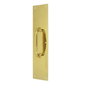 Deltana Solid Brass 3 1/2 x 15 Inch Push Plate with a 5 1/2 Inch Handle