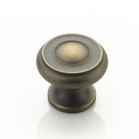 Schaub Traditional Designs Round Knob 1 1/2 inch dia Antique Light Brass