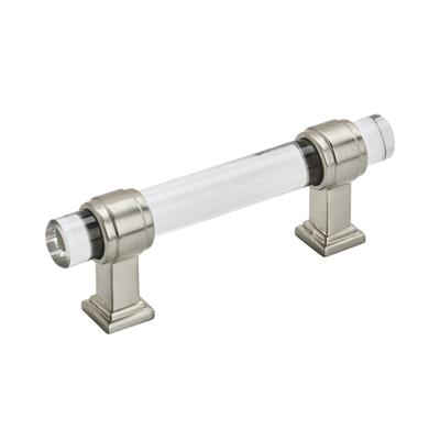 Amerock Glacio 3 Inch cc Cabinet Pull Clear/Satin Nickel