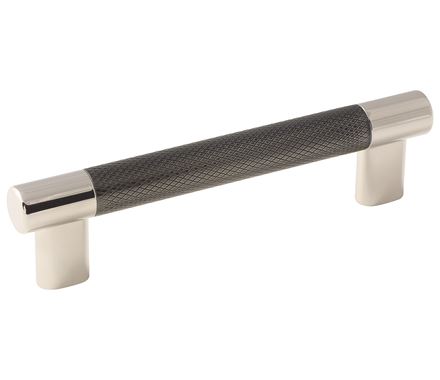 Amerock Esquire 5 1/16 Inch CC Cabinet Pull Polished Nickel/Gunmetal