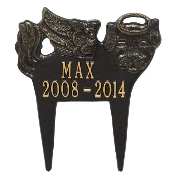 Whitehall Angel Dog Pet Memorial Standard Lawn Two Line