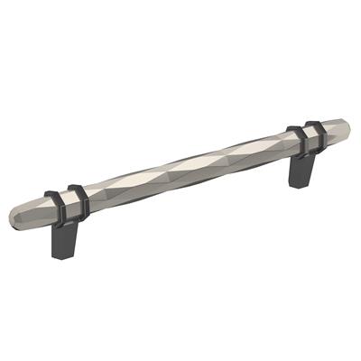 Amerock London 6-5/16 Inch Cabinet Pull Satin Nickel/Black Chrome