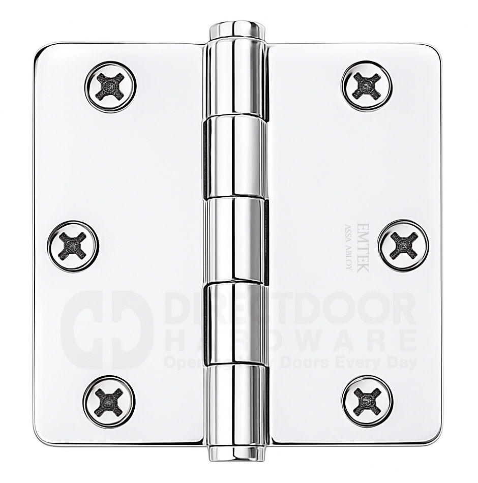 Emtek 3.5 Inch Residential Duty Door Hinges with 1/4 Inch Round Corners (pair)
