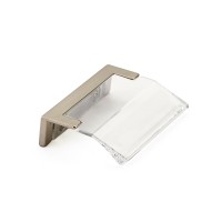 Schaub Positano 32 mm CC Clear Arched Cabinet Pull in Satin Nickel