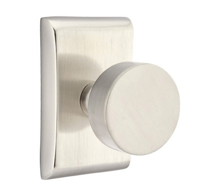 Emtek Modern Round Door Knob with Neos Rosette