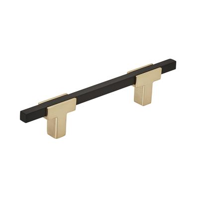 Amerock Urbanite 3-3/4 Inch cc Cabinet Pull Brushed Gold/Matte Black