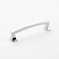 Schaub Arched Menlo Park Pull 4 inch cc Polished Chrome