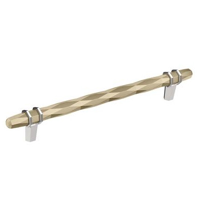Amerock London 8 Inch cc Cabinet Pull Golden Champagne/Polished Chrome