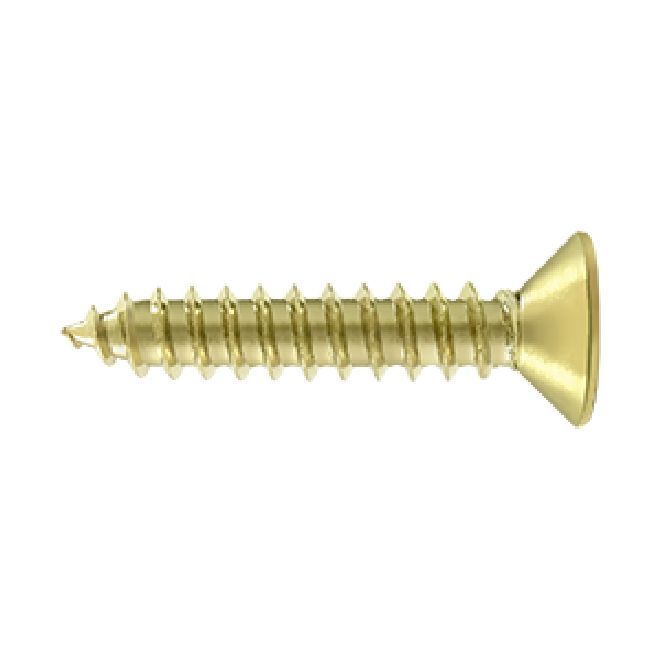 Deltana Solid Brass Screw Size #10 x 1 Inch Long Wood Screw