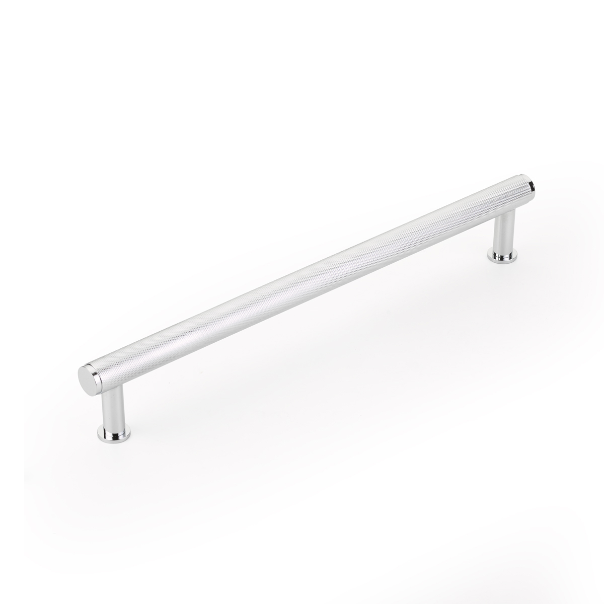 Schaub Pub House, 12 Inch cc Knurled Polished Chrome Appliance Pull