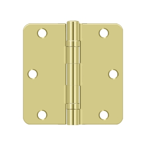 Deltana 3 1/2 x 3 1/2 Inch Steel 1/4 Inch Radius Corner Ball Bearing Hinge - Pair