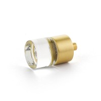Schaub City Lights 7/8 inch Cylinder Glass Knob in Satin Brass