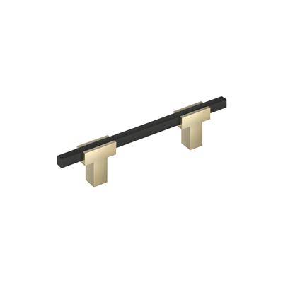 Amerock Urbanite 3-3/4 Inch cc Cabinet Pull Golden Champagen/Matte Black