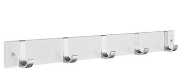 Beslagsboden Profile Collection Five Hook Coat Rack - Satin Aluminum / White