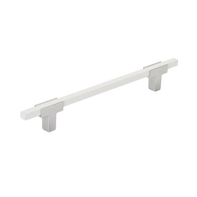 Amerock Urbanite 6-5/16 Inch cc Cabinet Pull Polished Chrome/White