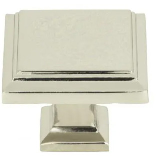 Atlas Homewares Sutton Place Square Knob 1 1/4 Inch Polished Nickel