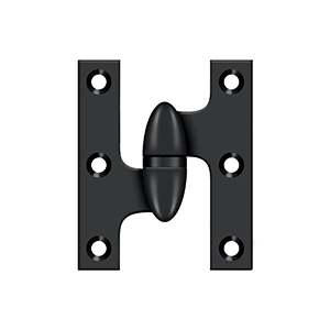 Deltana 2 1/2 Inch x 2 Inch Right Hand, Olive Knuckle Hinge, Paint Black