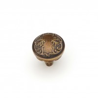 Schaub Cantata 1 1/4 inch Round Knob in Dark Italian Antique