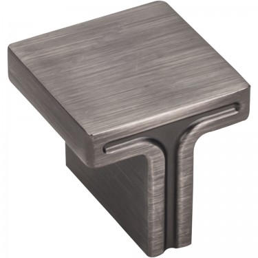 Hardware Resources Anwick 1-1/8 Inch Square Cabinet Knob- Brushed Pewter
