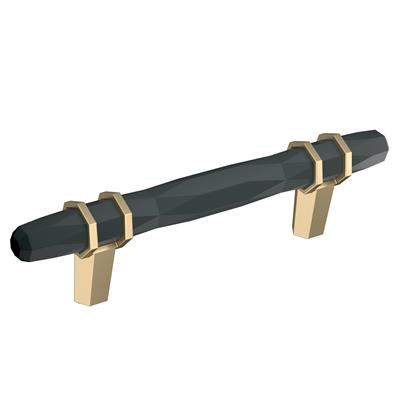 Amerock London 3-3/4 Inch cc Cabinet Pull Black Bronze/Golden Champagne