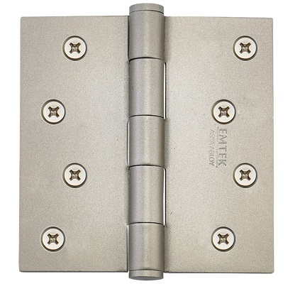 Emtek 4 Inch Residential Duty Door Hinges with Square Corners -Steel (pair)
